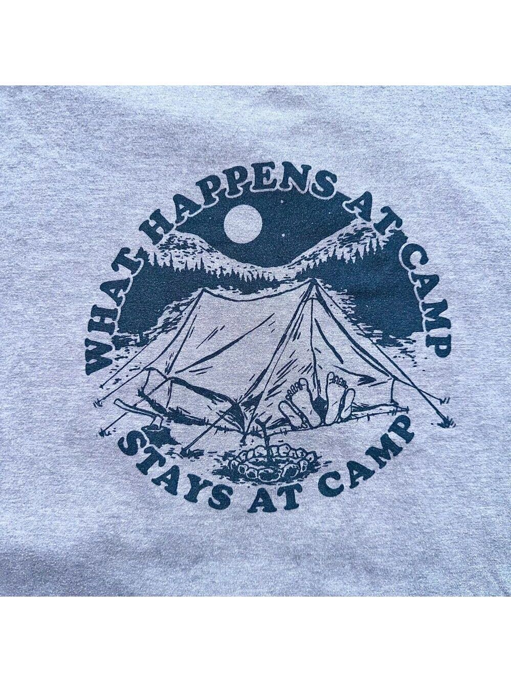 EUC Men’s Medium The North Face Slim Fit Gray Camping Graphic TShirt
